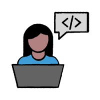 developer coding on laptop